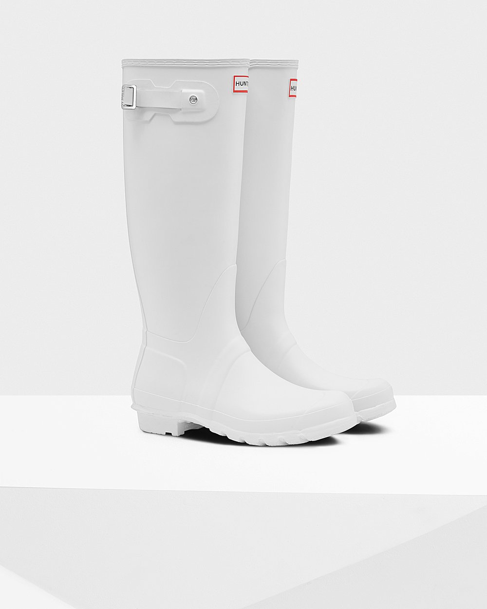 Womens Hunter Original - Tall Rain Boots White - 7396-PTBLJ